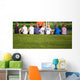 Football soccer match for children. Kids breiefing with trainer Wall Decal