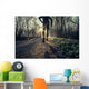a man trail running in the country Wall Decal
