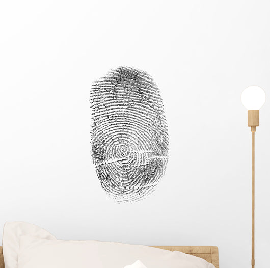 black finger print isolated on white Wall Decal