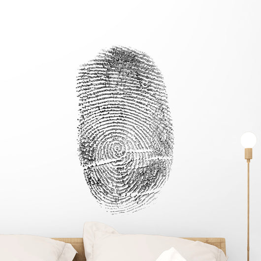 black finger print isolated on white Wall Decal