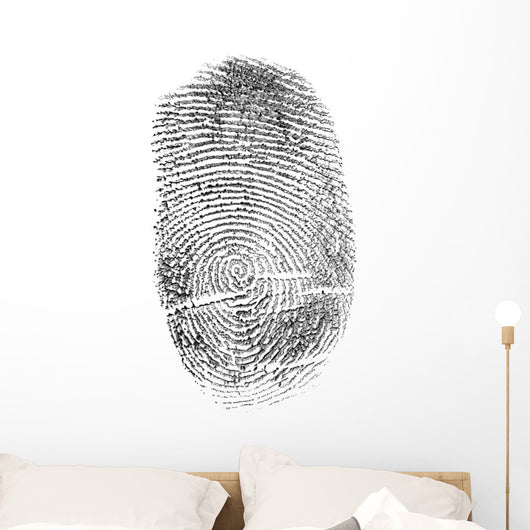 black finger print isolated on white Wall Decal
