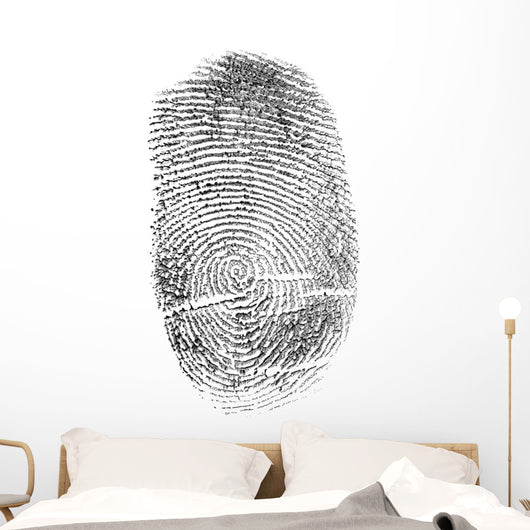 black finger print isolated on white Wall Decal
