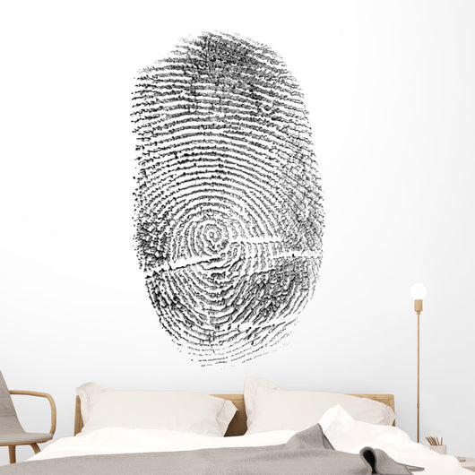 black finger print isolated on white Wall Decal