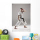 Man in white kimono training karate Wall Decal