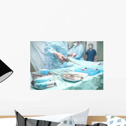 Surgical operation in action. View from the side assistant Wall Decal