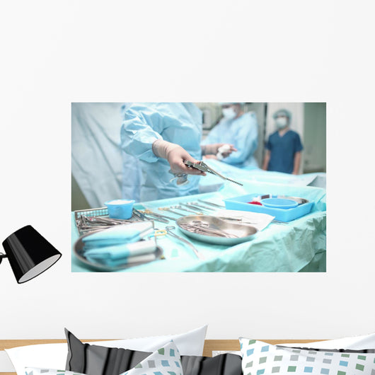 Surgical operation in action. View from the side assistant Wall Decal