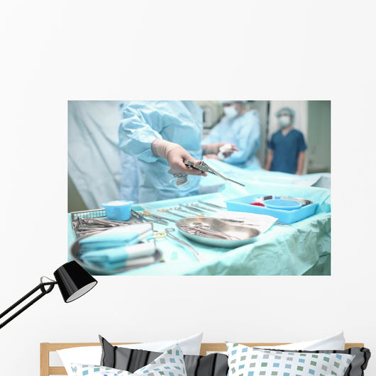Surgical operation in action. View from the side assistant Wall Decal
