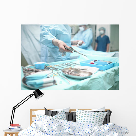 Surgical operation in action. View from the side assistant Wall Decal