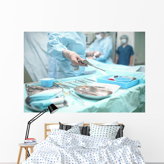 Surgical operation in action. View from the side assistant Wall Decal