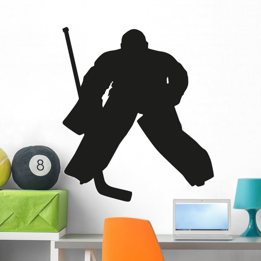 Hockey Goalie Vector Silhouette Wall Decal -  – Wallmonkeys
