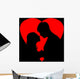 silhouette loving couple Wall Decal