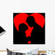 silhouette loving couple Wall Decal
