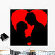silhouette loving couple Wall Decal