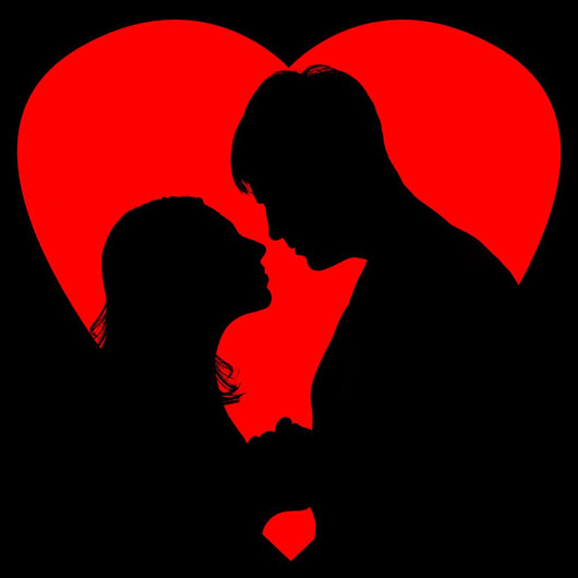 silhouette loving couple Wall Decal