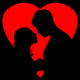 silhouette loving couple Wall Decal