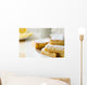 lemon bars on a white plate with slices Wall Decal