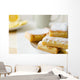 lemon bars on a white plate with slices Wall Decal
