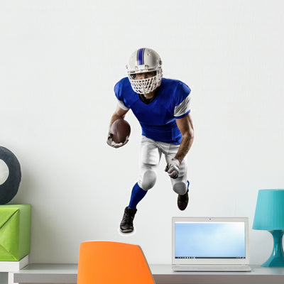 Football Player Wall Decal shown on a wall