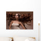 Portrait of Beautiful Woman with Long flying Hair. Wall Decal