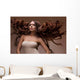 Portrait of Beautiful Woman with Long flying Hair. Wall Decal