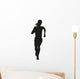 Silhouette of a woman running long distance Wall Decal