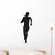 Silhouette of a woman running long distance Wall Decal