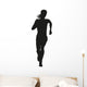 Silhouette of a woman running long distance Wall Decal