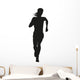 Silhouette of a woman running long distance Wall Decal