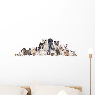 Haustiergruppe Wall Decal shown on a wall