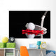 Golf putter and gold equipments on the black glass desk Wall Decal