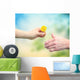 Young woman giving a dandelion to senior woman Wall Decal