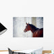 Portrait of a sports horse in the winter. Wall Decal