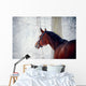 Portrait of a sports horse in the winter. Wall Decal