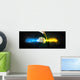 Man holding colorful glowing data in his hands Wall Decal