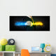 Man holding colorful glowing data in his hands Wall Decal
