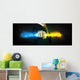Man holding colorful glowing data in his hands Wall Decal