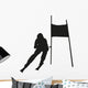Vector silhouette of the skier passing gate Wall Decal