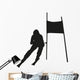 Vector silhouette of the skier passing gate Wall Decal