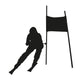Vector silhouette of the skier passing gate Wall Decal
