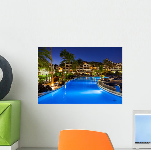 Swimming pool at night Wall Decal
