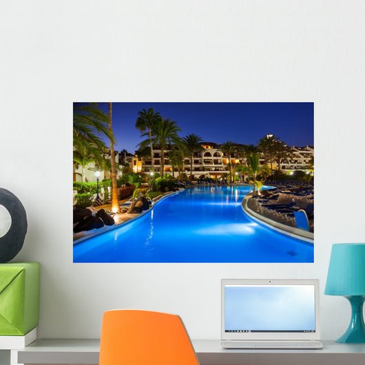 Swimming pool at night Wall Decal