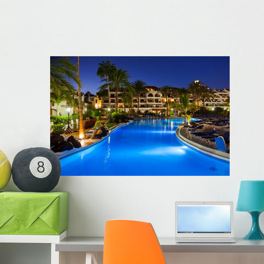 Swimming pool at night Wall Decal