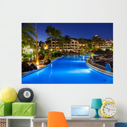 Swimming pool at night Wall Decal