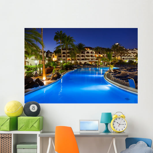 Swimming pool at night Wall Decal