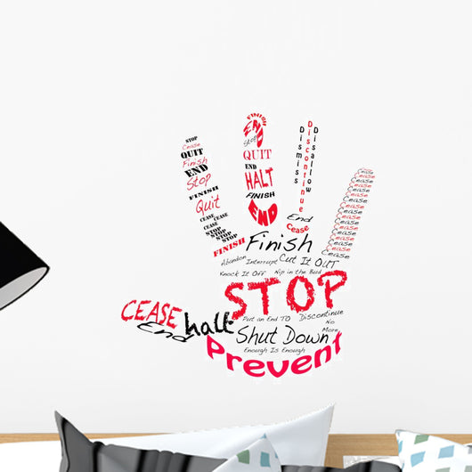 Stop Right Hand Wall Decal