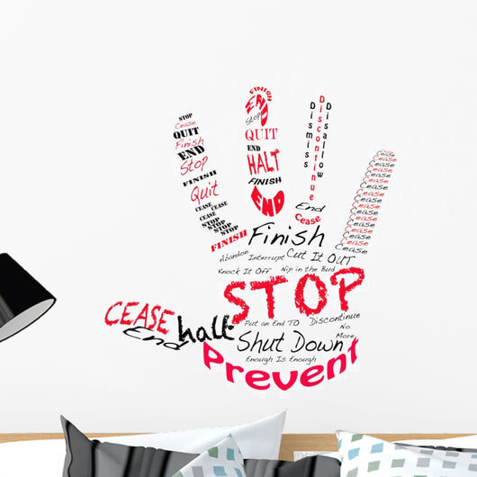 Stop Right Hand Wall Decal