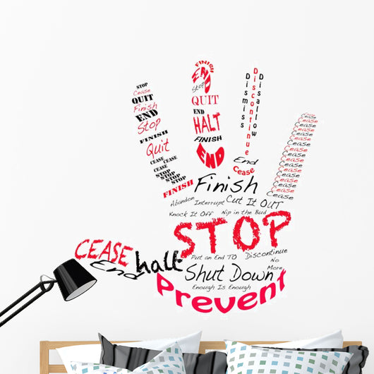 Stop Right Hand Wall Decal