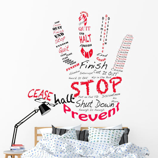 Stop Right Hand Wall Decal