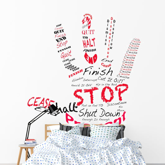 Stop Right Hand Wall Decal
