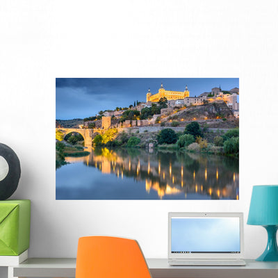 Toledo, Spain Skyline Wall Decal shown on a wall